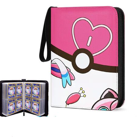 Card Binder for Pokemon Cards Binder 4-Pocket, 440 Pockets Trading Card Games Collection Binder with Sleeves