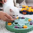 Puzzle Toys Feeder Slow Increase Interactive IQ Food Dispenser Eat Non-Slip Bowl Pet Cat Dogs Training Game(Green)
