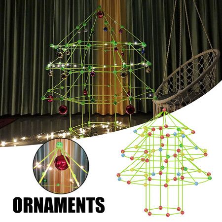 Fort Building Kit for Kids to DIY 3D Christmas Tree House Learning Toys Parent-kids Communication Imagination Game Gift