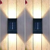 Outdoor Solar Light,Small Solar Porch Light Fence Light for Backyard Patio (Warm White) 2 Pack