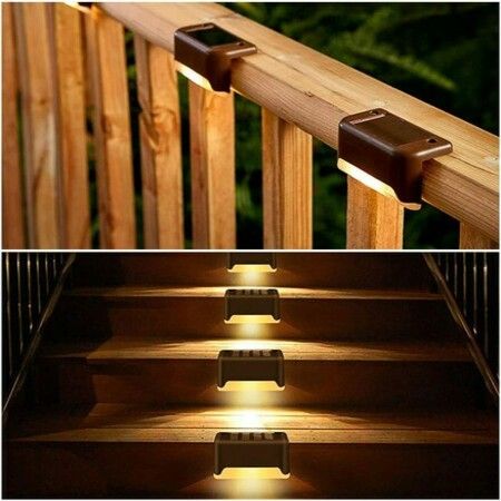 Solar Deck Lights, LED Solar Step Light for Garden Pathway Patio Stairs Steps (8PCS)