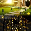 DC2V 0.06W Solar Powered Energy LED Lawn Lamp Outdoor Light 1 Pack Hollow-out Design Sensitive Light Sensor IP44 Water Resistance for Yard Patio Garden Courtyard - Warm Light