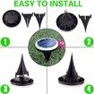 High Brightness 8LED Solar Buried Light Grass Light Solar Buried Light New Black Cover-Colourful (1Pack)