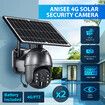 PTZ Security Camera 4G LTE CCTV Spy Wireless Wifi Home Surveillance System Outdoor With Solar Panel Battery SIM Card x2