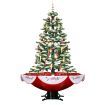 Christmas Tree Decorated Snowing LED String Fairy Lights Xmas Topper Artificial Decoration Balls Icicle Ornament Musical Umbrella Stand 190cm