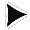 Instahut Shade Sail 5x5x5m Triangle 280GSM 98% Black Shade Cloth