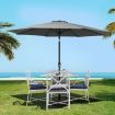 Instahut 3m Outdoor Umbrella Beach Pole Garden Patio Tilt Charcoal