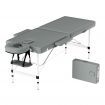 Zenses Massage Table 55cm 2 Fold Aluminium Massage Bed Portable Beauty Therapy Grey