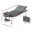 Zenses Massage Table 75cm 3 Fold Aluminium Beauty Bed Portable Therapy Grey