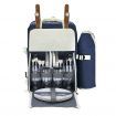 Alfresco 4 Person Picnic Basket Set Backpack Bag Insulated Blue