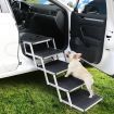 PaWz 5 Steps Dog Ramp Adjustable Height Stair Car Dog Folding Portable Aluminium