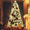 Santaco Christmas Tree 2.1M 7Ft Xmas Decorations Fibre Optic Multicolour Lights