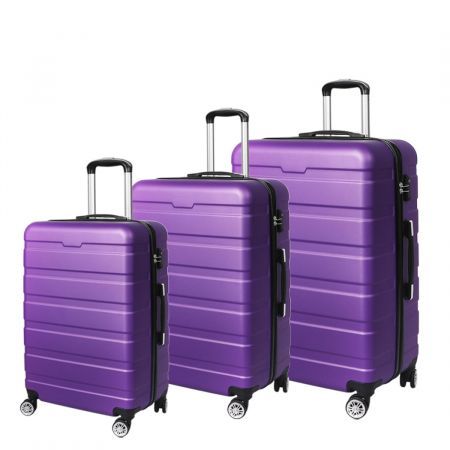 3PC Luggage sets Suitcase Purple