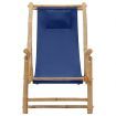 Deck Chair Bamboo and Canvas Navy Blue