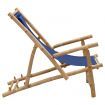 Deck Chair Bamboo and Canvas Navy Blue