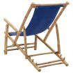 Deck Chair Bamboo and Canvas Navy Blue