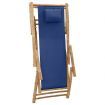 Deck Chair Bamboo and Canvas Navy Blue