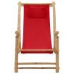 Deck Chair Bamboo and Canvas Red