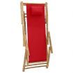 Deck Chair Bamboo and Canvas Red