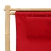 Deck Chair Bamboo and Canvas Red