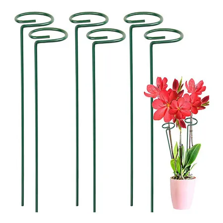 10 Pack 16-Inch Plant Support Stakes, Metal Garden Single Stem Cage ...