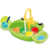 Automatic Children Simulation Kitchen Toys Cartoon Frog Sink Toy