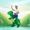 155-190cm Inflatable Christmas Dino  Dinosaur Halloween Costume Blow Up Suit Cosplay Costume Christmas Party