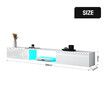 Wall Mounted TV Cabinet White LED Entertainment Unit Floating Stand Console Bench Open Storage Shelf 2 Drawers High Gloss Front Wood Furniture 200cm