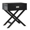 Black End Bedside Table With Drawer Modern Wooden Storage Cabinet Small Nightstand Living Room