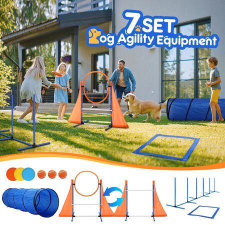Weave Poles MiMu Dog Obstacle Course Equipment with Dog Agility Tunnel Dog Agility Jump Dog Agility Equipment Set 