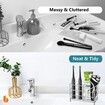 304 Stainless Steel Bathroom Toothbrush Holder Toothpaste Holder Stand Bathroom Accessories Organizer (Silver,Small)