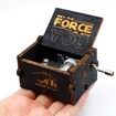 Black Wood Star Wars Music Box Crafts for Children Gifts (Black)