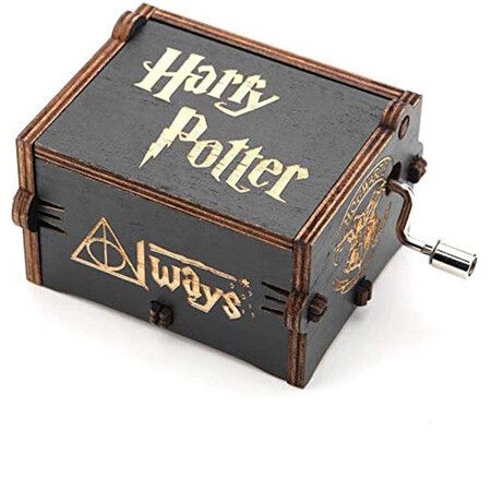 Hand Crank Classic Antique Carved Harry Potter Wooden Musical Boxes Birthday for Kids Children