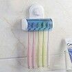 Toothbrush Holder with Magic Annularity Suction Cup Wall Mounted 5 Toothbrush Storage Set