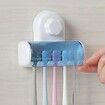 Toothbrush Holder with Magic Annularity Suction Cup Wall Mounted 5 Toothbrush Storage Set