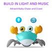 Crawling Crab Kids Toy with Music and LED Lights Automatic Obstacle Avoidance Interactive Learning (Yellow)