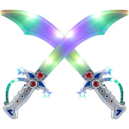 LED Light Up Flashing Buccaneer Swords with Motion Activated Sounds for Realistic Pirate Buccaneer Games