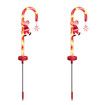 Solar Christmas Decorations Candy Cane Lights Outdoor Decor Stake with Modes 8 LED Lights for Garden Patio Yard Lawn 2 Packs