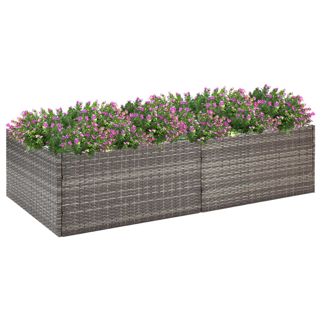 Garden Planter Grey 157x80x40 cm Poly Rattan