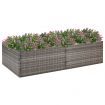 Garden Planter Grey 157x80x40 cm Poly Rattan