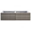 Garden Planter Grey 157x80x40 cm Poly Rattan