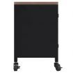 TV Cabinet Black 110x30x43 cm Iron and Solid Wood Fir