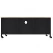 TV Cabinet Black 110x30x43 cm Iron and Solid Wood Fir