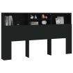 Headboard Cabinet Black 180x19x103.5 cm