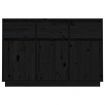 Sideboard Black 110x34x75 cm Solid Wood Pine