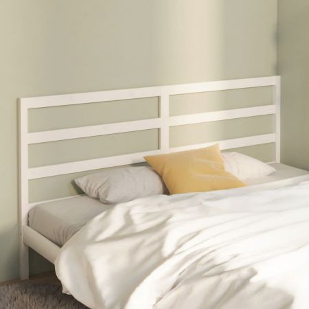 Bed Headboard White 186x4x100 cm Solid Wood Pine