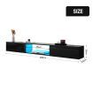 Wall Mounted TV Cabinet Black LED Entertainment Unit Floating Stand Console Bench Open Storage Shelf 2 Drawers High Gloss Front Wood Furniture 200cm