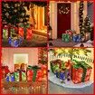Lighted Christmas Gift Set of 3 Christmas Lighted Decorations Yard Home Small / Medium / Large