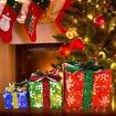 Lighted Christmas Gift Set of 3 Christmas Lighted Decorations Yard Home Small / Medium / Large