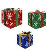 Lighted Christmas Gift Set of 3 Christmas Lighted Decorations Yard Home Small / Medium / Large